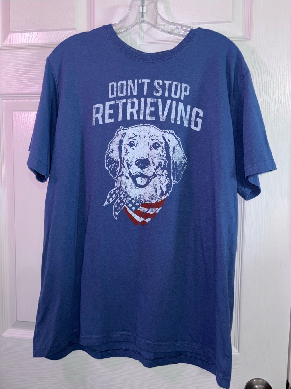 State of Mind Blue 'Don't Stop Retrieving' Women's Golden Retriever Graphic Tee